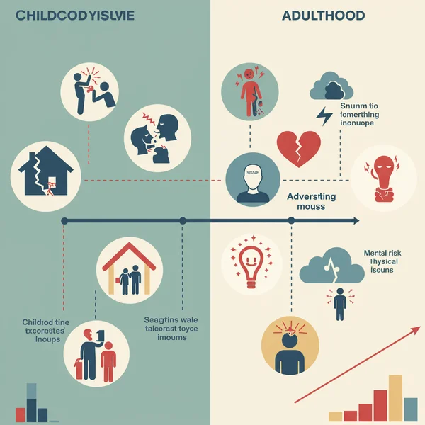 Chart showing ACE score impact on adult health risks.