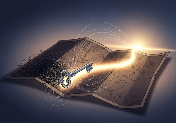 Abstract image of a map leading to a hopeful future