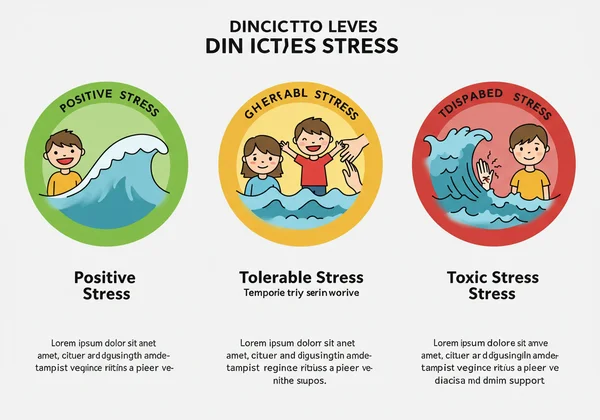 Infographic comparing positive, tolerable, and toxic stress levels