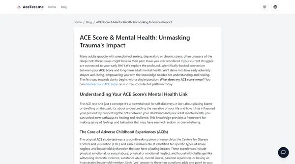 ACE Score & Mental Health: Unmasking Trauma's Impact
