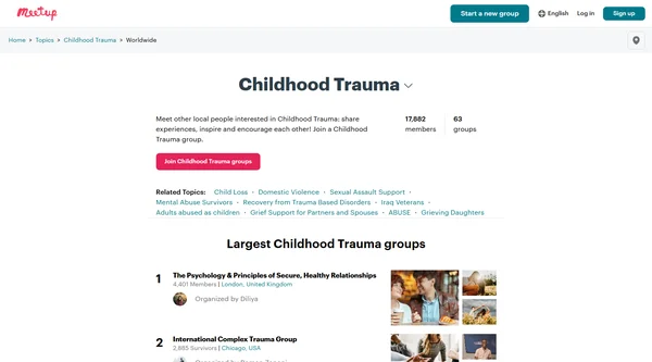 Childhood Trauma Meetup Groups