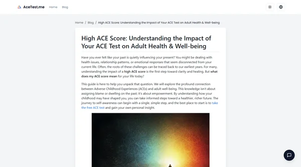 High ACE Score: Understanding the Impact of Your ACE Test on Adult Health & Well-being