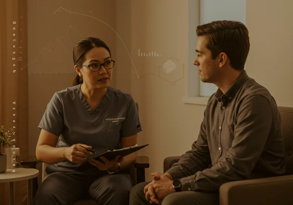 Clinician discussing ACEs empathetically with a client