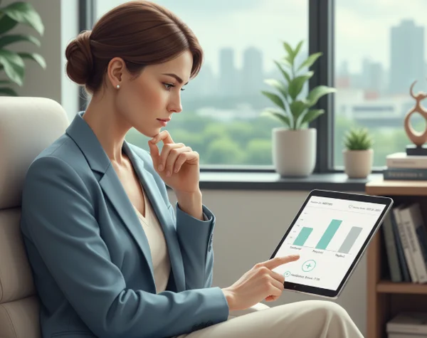 Clinician reviewing ACE test results on a tablet